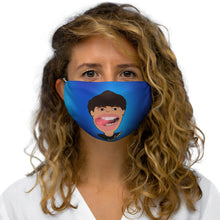 Load image into Gallery viewer, David D. Fan Art: Snug-Fit Polyester Face Mask (Blue,) Two Faced With Martine Beerman
