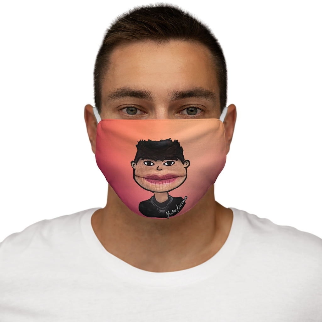 Bryce H. Fan Art: Snug-Fit Polyester Face Mask (Peach,) Two Faced With Martine Beerman