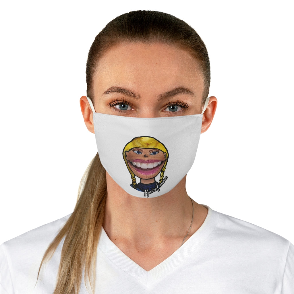 Emma C.  Fan Art: Fabric Face Mask (White,) Two Faced With Martine Beerman