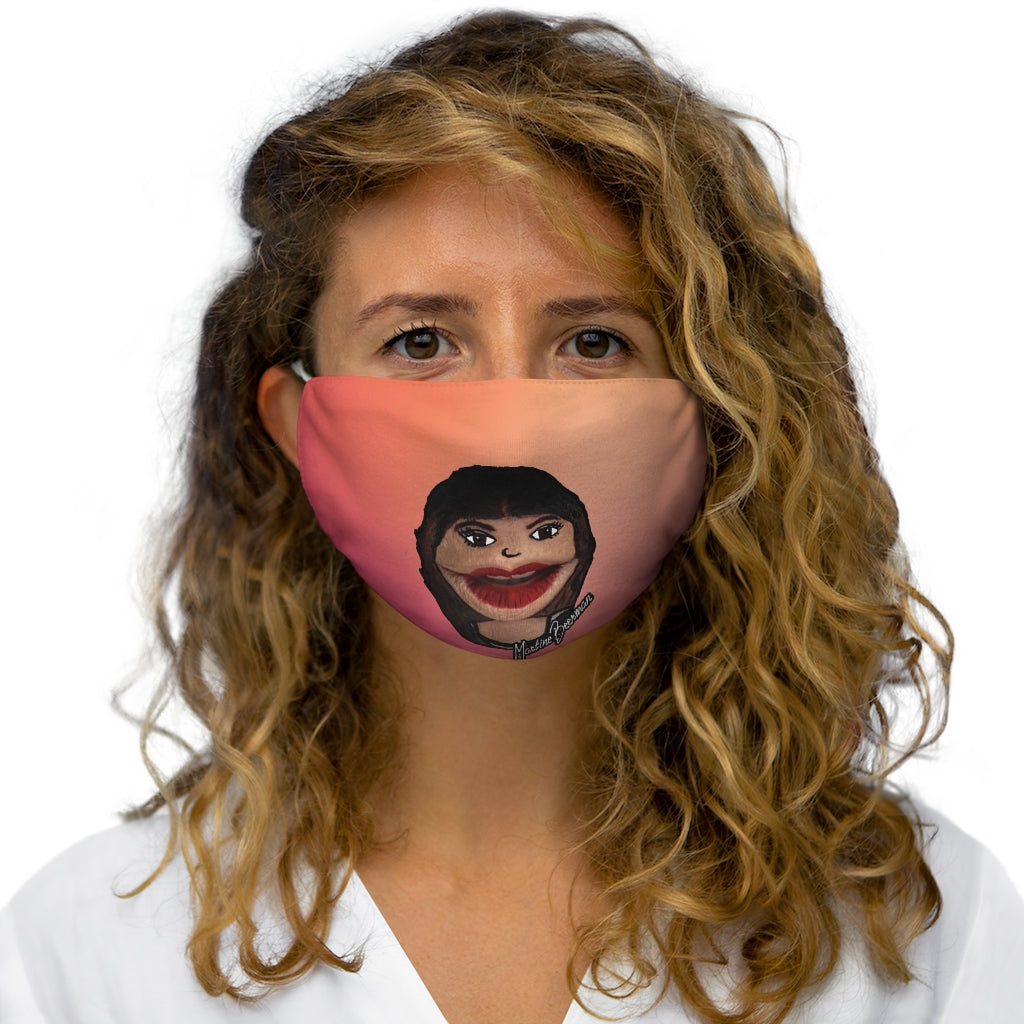 Selena G. Fan Art: Snug-Fit Polyester Face Mask (Peach,) Two Faced With Martine Beerman