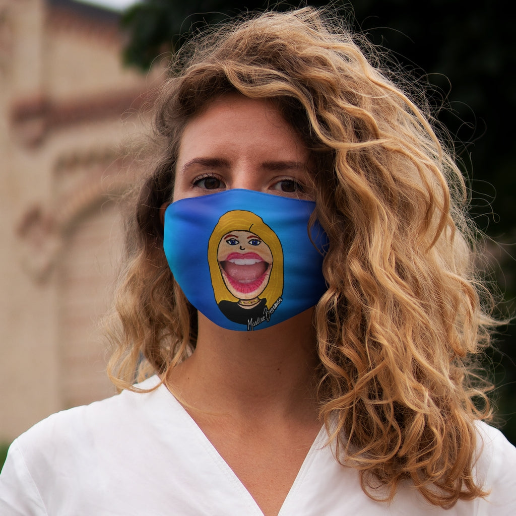 Loren G. Fan Art: Snug-Fit Polyester Face Mask (Blue,) Two Faced With Martine Beerman