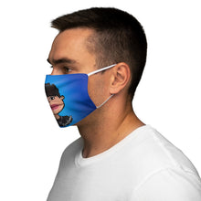 Load image into Gallery viewer, Bryce H. Fan Art: Snug-Fit Polyester Face Mask (Blue,) From Two Faced With Martine Beerman
