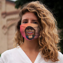 Load image into Gallery viewer, Addison R. Fan Art: Snug-Fit Polyester Face Mask (Peach,) Two Faced With Martine Beerman
