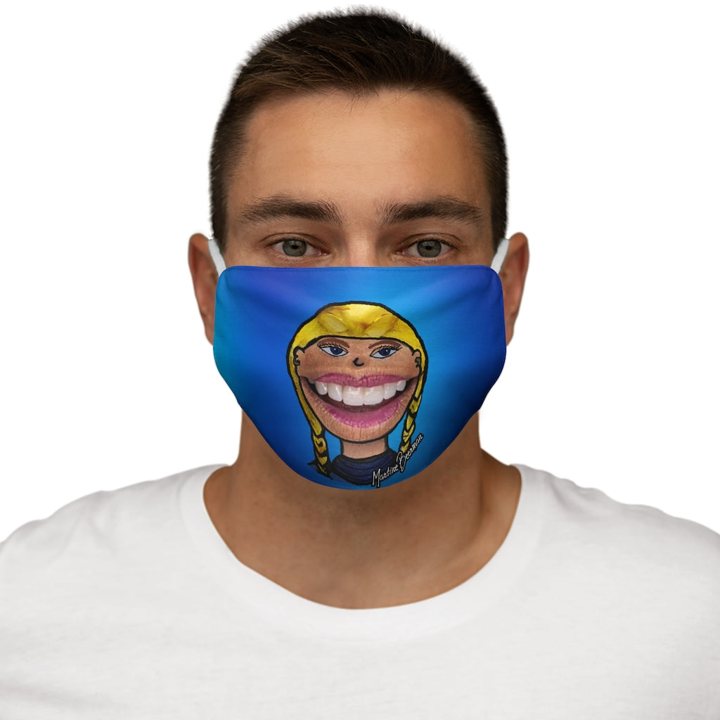 Emma C. Fan Art: Snug-Fit Polyester Face Mask (Blue,) Two Faced With Martine Beerman