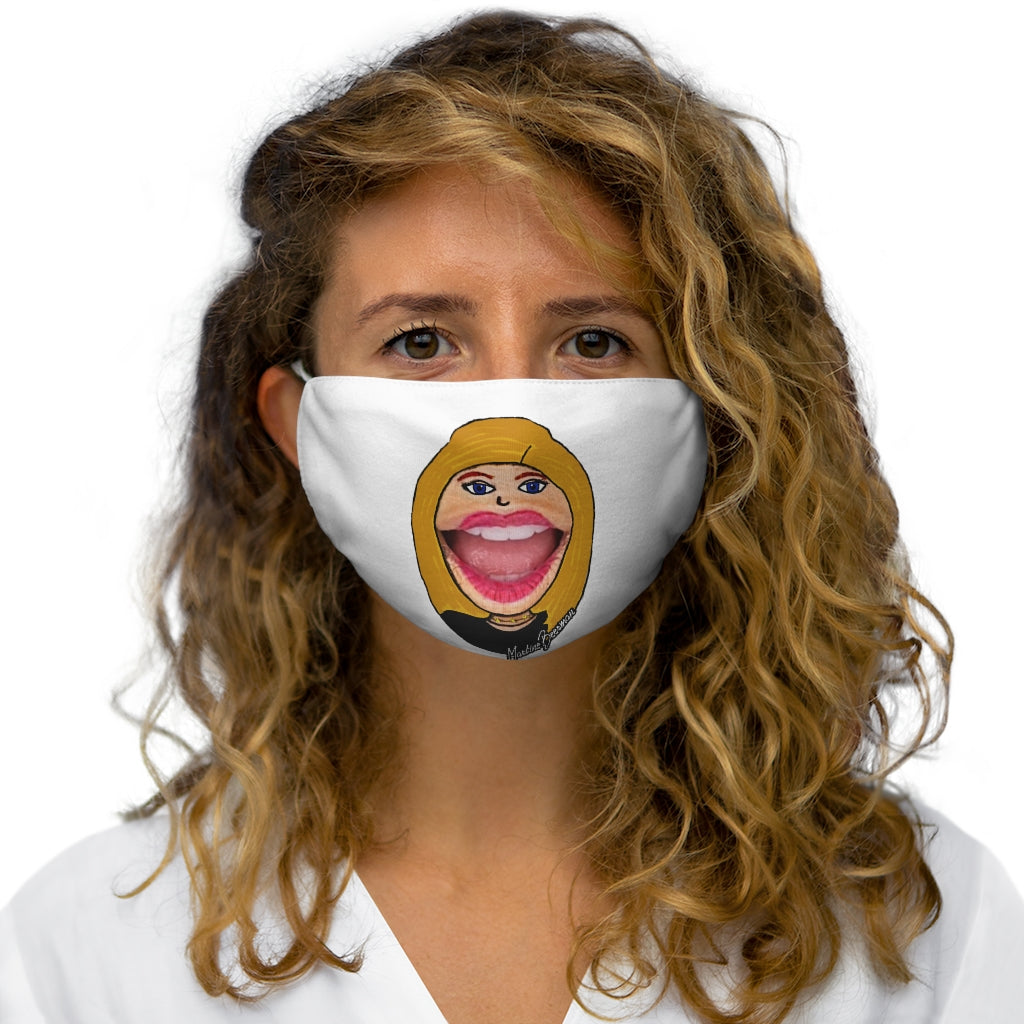 Loren G. Fan Art: Snug-Fit Polyester Face Mask (White,) Two Faced With Martine Beerman