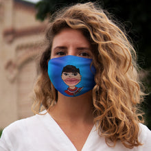 Load image into Gallery viewer, James C. Fan Art: Snug-Fit Polyester Face Mask (Blue,) Two Faced With Martine Beerman
