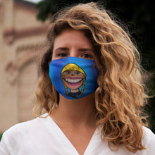 Load image into Gallery viewer, Emma C. Fan Art: Snug-Fit Polyester Face Mask (Blue,) Two Faced With Martine Beerman
