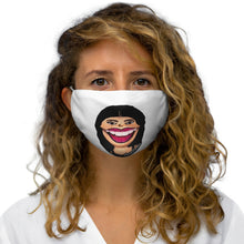Load image into Gallery viewer, Dixie D. Fan Art: Snug-Fit Polyester Face Mask (White,) Two Faced With Martine Beerman
